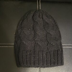 Classic Black Cable Knit Beanie